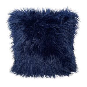 Pillow, Navy Shag Fur - Square