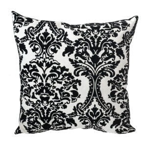 Pillow, Black & White Damask