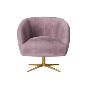 A Rose Quartz Velvet Swivel Chair.