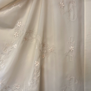 Tablecloth, Ecru Embroidered Sheer