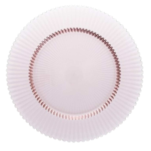 Charger Plate - Pleated Glass - Rose