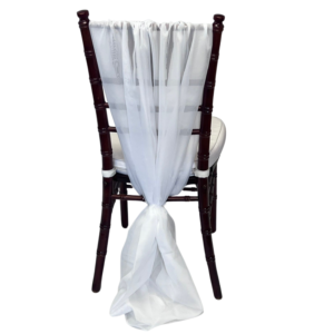 Embellishment- White Chiffon Sash - wide