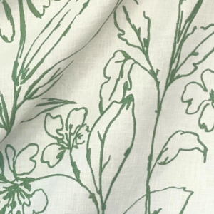 Tablecloth, Botanical Embroidery – Green/Ivory
