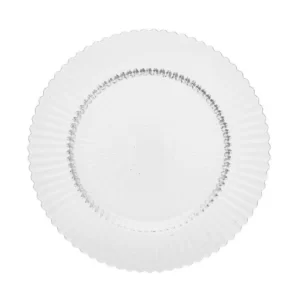 Charger Plate – Pleated Glass – Clear