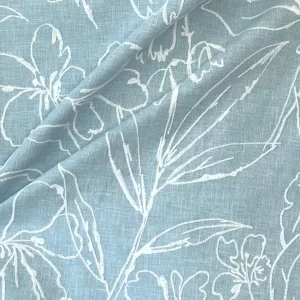 Tablecloth, Botanical Embroidery – blue/white