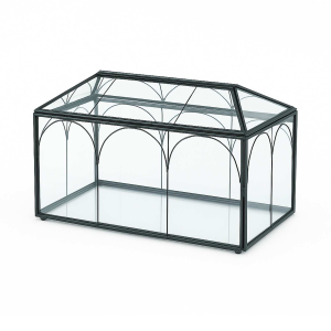 Black Frame Arched Glass Card Box