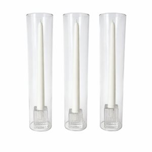 Clear Pleated Taper Candle Holders